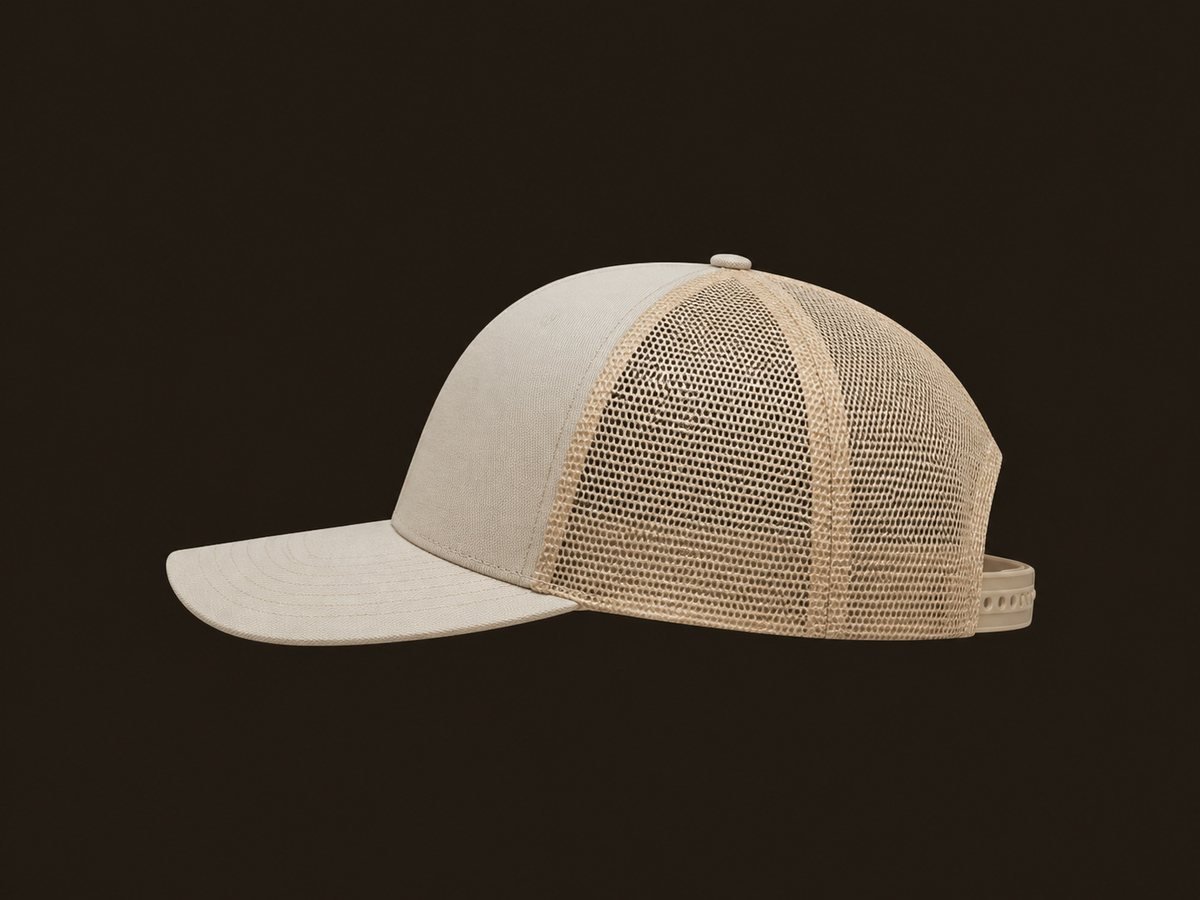 Trucker cap side profile used for construction callouts